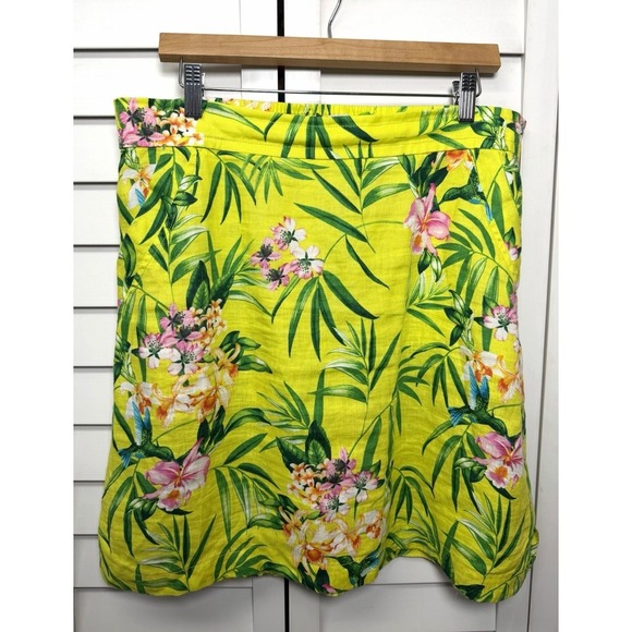Tommy Bahama Dresses & Skirts - Tommy Bahama Humming A Bloom Tropical Floral Linen Skirt Women's Size Large